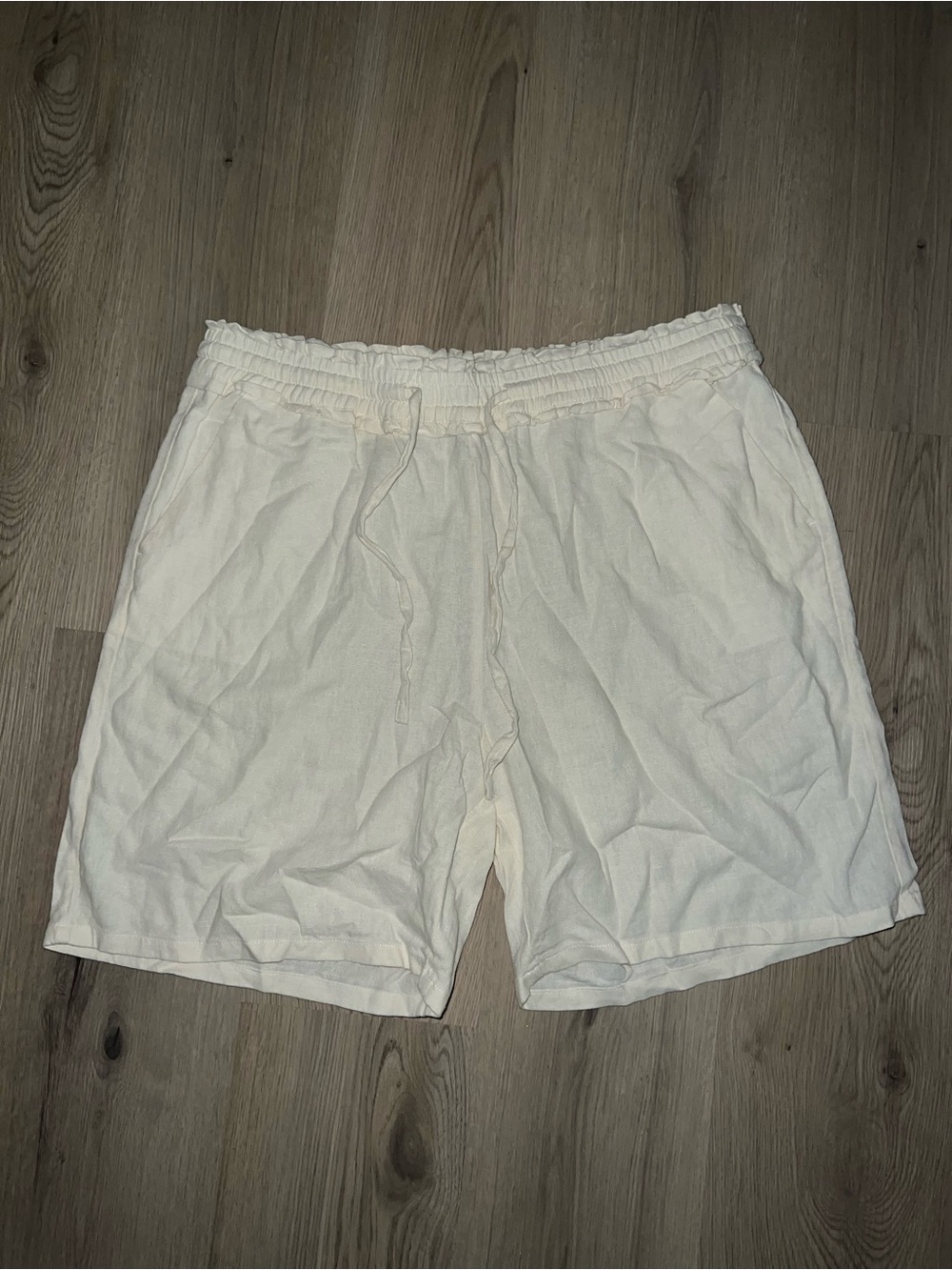 D. Jeans Linen Blend Drawstring Shorts Size Large